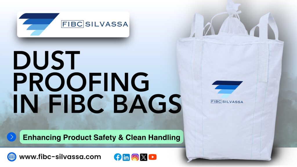 Dust proofing in FIBC bags with inner liner for powder handling