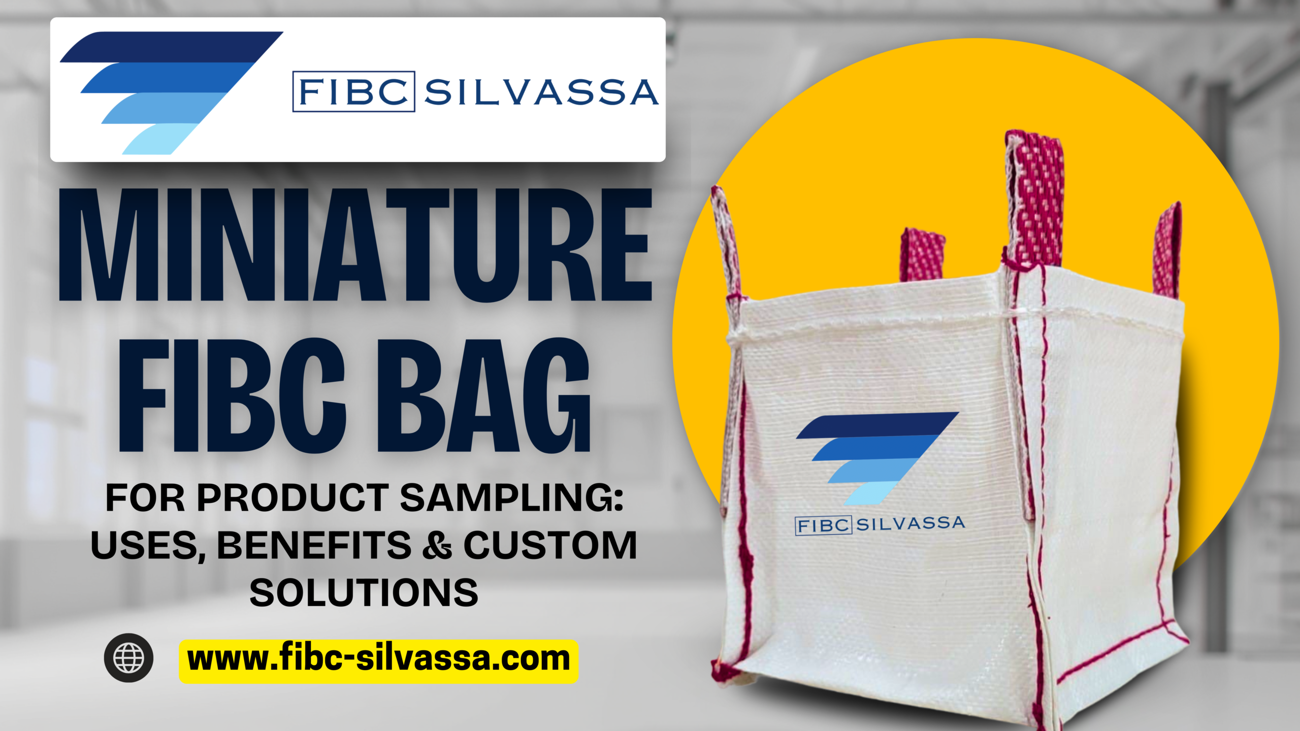 Miniature FIBC bag used for product sampling and industrial packaging demonstrations