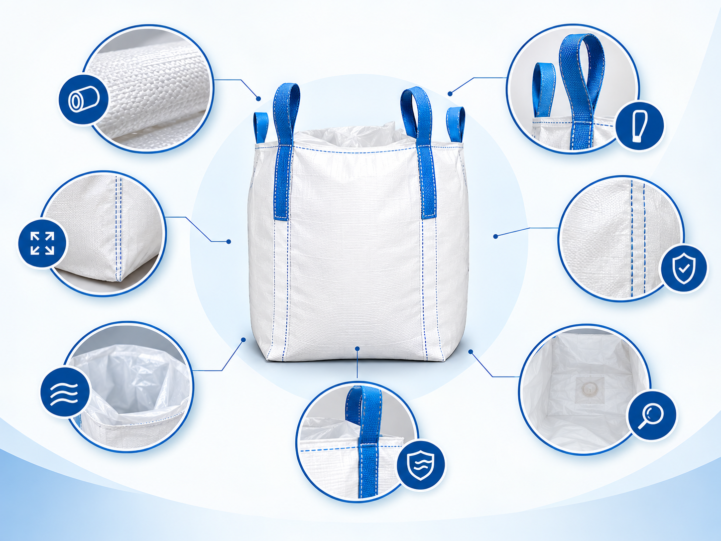 Quality inspection of FIBC fabric construction, stitching, and dimensions